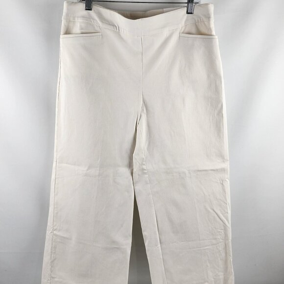 Chicos Pants Women 2.5=14R Sea Salt Brigette So Slimming Wide Leg Crop NWT - Picture 1 of 13